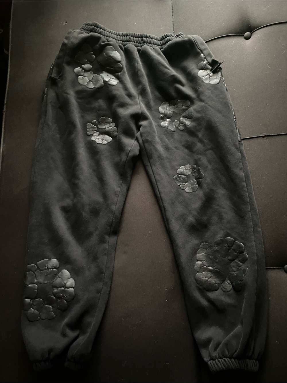 Black Men's Denim Tear Sweatpants